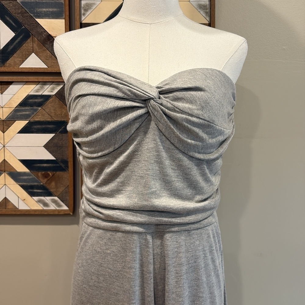 Ralph Lauren Collection Mélange Interlock Strapless Jumpsuit Heather Grey Medium - Picture 5 of 16